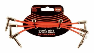 即決◆新品◆送料無料ERNIE BALL 6402 フラットパッチケーブル レッド 3本セット[15.24cm L/L] パッチコード/メール便