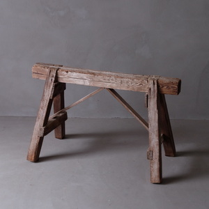 02690 松材 作業馬のベンチ A / 長椅子 スツール チェア 古家具 古道具 アンティーク