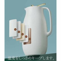 卓上ポット 保温 1.6L 卓上 水筒 魔法瓶 おしゃれ ティーポット 家庭用 お茶 白湯 洗いやすい 取っ手付き ホワイト ☆1点_画像7