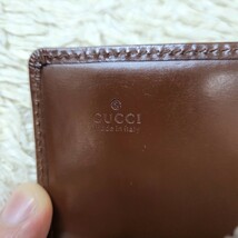 GUCCI グッチ 財布 コンパクト　三つ折り　コンパクトウォレット　ggマーモント　ブラウン　茶　カーフレザー　カーフ　高級感　ツヤ_画像4