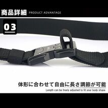 ナイロンベルト メンズ 新品 穴無し スポーツ ミリタリー タクティカルベルト アウトドア 38mm 無段階調節 ワンタッチ 125cm アーミーグリ_画像5