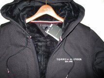 新品 秋冬 M or L or XL 定価2.2万▼ トミーヒルフィガー TOMMY HILFIGER ▼ 厚手 裏ファー アウター スエット パーカー 裏ボア メンズ 紺_画像5