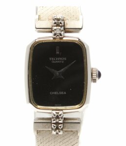 【1円スタート】 訳あり テクノス 腕時計 チェルシー 1709010 クオーツ ブラック レディース TECHNOS