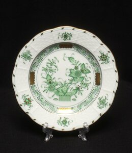 beautiful goods Herend Mini plate small plate 12cm India. . green Herend [0402]