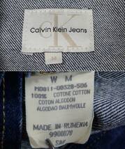 5102/CK Calvin Klein Jeans Gジャン M(大き目) 濃い目●洗濯プレス済●デニム ジャケット トラッカー 古着_画像8