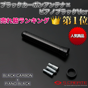 カーボンショートアンテナ (ブラックカーボン×ピアノブラック) ランエボ10(CZ4A) 本物の質感！リアルカーボン！人気NO1！新品！の画像1