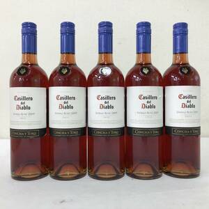 Y114(6740)-141【同梱不可】お酒 5点まとめ ワイン 13.5％750ml RESERVA Casillero del Diablo SHIRAZ ROSE 2009 CHILE