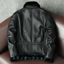 冬季新品★フライトジャケット ムートン コート　 本革 防寒服 ラムレザー 天然革 羊革毛皮一体　-15℃冬保温 シープスキン_画像2