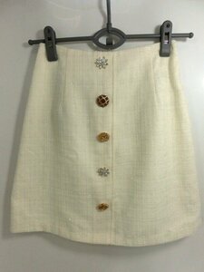 tag equipped * unused lady's trapezoid skirt MIIA ivory M11