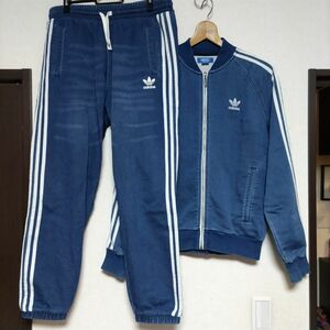 セットアップ adidas FRENCH TERRY DENIM TRACK TOP TRACK PANTS サイズ 上O下XO