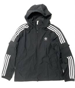  удар старт! стандартный . дорога s Lee линия дизайн![ Adidas ] оригинал высококлассный Classic спортивная куртка! черный × белый /M надпись /A56