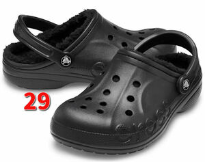 送料無料【29cm】ボア付き クロックス バヤ ラインド クロッグ Baya Lined Clog Crocs カラー: Black ブラック