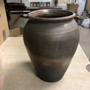 td1104 壺 花瓶 古 備前 花器 ガーデニング 古民具 水瓶 陶器 物