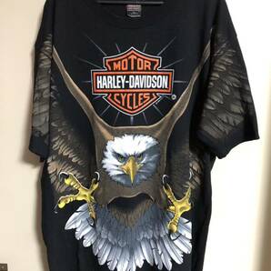 HARLEY DAVIDSON ハーレーダビッドソン ビンテージ ヴィンテージ Tシャツ 1996 鷹 鷲 大版 ビックプリント 美品 XL アメリカン バイクの画像1