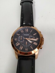 ◇ FOSSIL フォッシル FS4835 クロノグラフ ゴールド メンズ クォーツ QUARTZ QZ 腕時計 中古 動作未確認◇