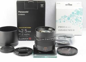 ■ほぼ新品 使用僅か1回■ パナソニック Panasonic LEICA DG NOCTICRON 42.5mm F1.2 ASPH. POWER O.I.S. 【付属品・元箱・おまけ】#510-058