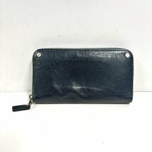 【41】1円～BALENCIAGA バレンシアガ 長財布 コンチネンタル 286092 4435 G 555583 レザー ネイビー メンズ USED品_画像1