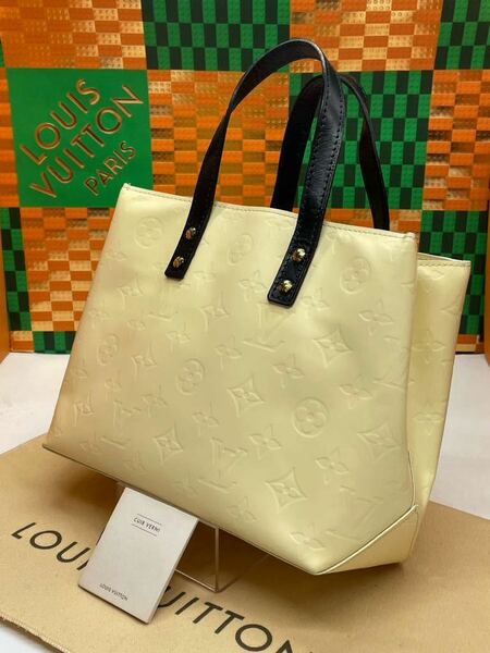 極美品◇LOUISVUITTON◇ヴェルニ◇ペルル◇モノグラム◇リードpm◇艶消し◇クリーム×ブラック◇ルイヴィトン◇ミニトートバッグ◇