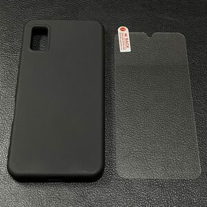 【2点セット】AQUOS wish/wish2（アクオス ウィッシュ）ブラックケース+強化ガラスフィルム 画面保護 ケース 9H TPUケース シンプル