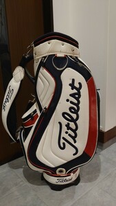 キャディバッグ タイトリスト　ショルダー2点止め　titleist 白　赤　9.5型