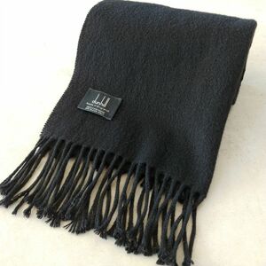 【☆訳あり☆】dunhil ダンヒル カシミア 100% メンズ マフラー ブラック 防寒具 ファッション 長さ 約 140.0cm 1円スタート #448