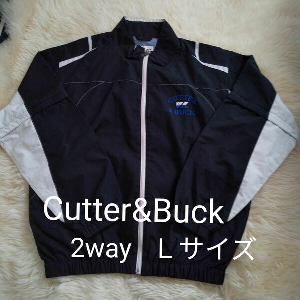 Cutter&Buck　メンズ　春・秋　2way ゴルフジャケット　Ｌサイズ　ブラック　