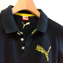 プーマ　puma ゴルフウェア　ポロシャツ　ブラック× イエロー　Sサイズ ブランドマーク　半袖シャツ_画像4