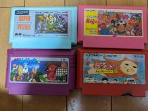 ファミコンカセット4本まとめて 伝染るんです。スーパーピットフォール　忍者じゃじゃ丸くん　bugってハニー　FC