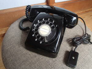 * dial type black telephone ( Junk ) Showa era era antique 