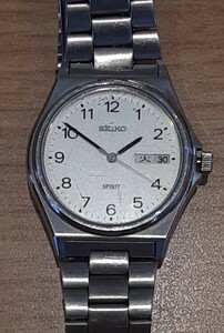 【現状品】セイコー SPIRIT 7N43-7180 シルバー 腕時計 メンズ SEIKO スピリット 男性用