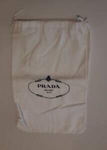 ▲ プラダ MILANO DAL 1913 巾着袋 白 ホワイト 小物入れ PRADA ミラノ 巾着 コレクション 布袋 布製 袋 保存袋