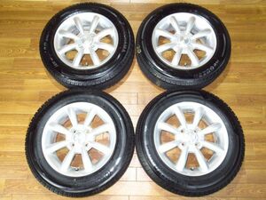 AGA Saksenザクセン5.5J-14+35 100/4H ハブ57.1 165/70R14 14インチアルミホイール+スタッドレスタイヤ付4本VWフォルクスワーゲンUP!アップ