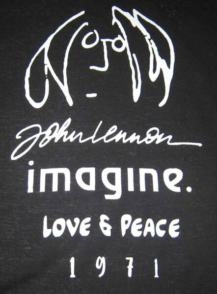 John Lennon　ジョン・レノン　　イマジン　◆　Tシャツ　　黒地に白　M .L.2L.3L の4サイズから選べます