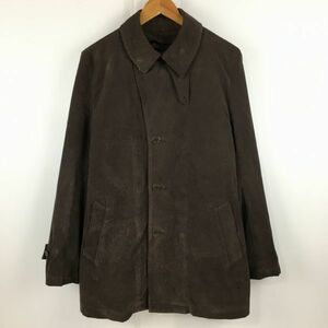 MEN’S MELROSE/メルローズ　イタリア/MARCONI SNOW FADE生地/ステンカラーコート　サイズ4　ダークブラウン/焦げ茶　管NO.WA23-15