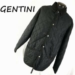 イングランド製ビンテージ古着　　GENTINI　キルティングジャケット/ブルゾン　メンズM　ブラック　黒　管NO. W9-042