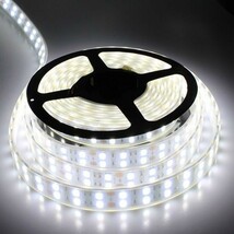 LEDテープライト ホワイト 白 12V 5M 2列 5050SMD カバー付 600連 切断可 蛍光灯 蛍光灯 看板 LEDテープ 劣化防止 DD12_画像1