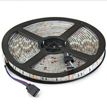 LEDテープライト RGB リモコン付 12V 5M 5050SMD 白ベース 300連 防水 切断可 両面テープ付 正面発光 イルミネーション フルカラ DD09set_画像4
