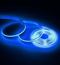 極薄 12V COB 面発光 LED テープライト ブルー 青 1M 480連/m 8mm カット 色ムラなし 切断 柔軟 防水 チューブライト DD212_画像1