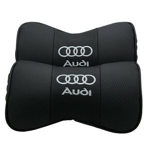 * новый товар *2 шт. комплект * Audi * вышивка с логотипом . кожа шея накладка универсальный автомобильный подушка для шеи подголовники * вышивка прикладное искусство * черный *