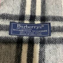 BURBERRY バーバリー　マフラー ストール チェック　グレー　黒白赤　かカシミヤ ウール 50%_画像4