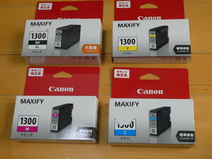 キャノン CANON 純正インク 1300シリーズ 4色 4個セット (PGI-1300XL BK)(PGI-1300 C)(PGI-1300 Y)(PGI-1300 M) 新品未使用品