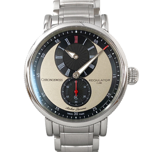 [ used ] Chronoswiss regulator Classic CH-4023-GRBK self-winding watch stainless steel gray reverse side side skeleton 37mm CHRONOSWISS