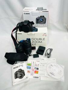 H525*28　極美品　通電OK　Canon　キャノン　EOS Kiss X7　ダブルズームキット　デジタル一眼レフカメラ　EF-S 55-250㎜　付属品・箱付き