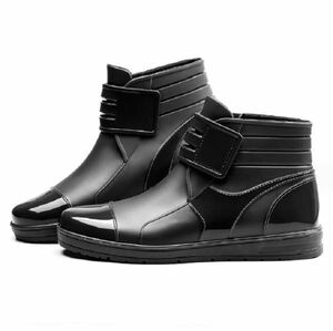  men's boots rain short boots 27cm waterproof . slide light weight business rain boots work shoes 