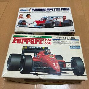 絶版希少品　プラモデル モーターライズキット　フェラーリ　マルボロMP4/2TAG turbo タミヤ グンゼ　1/24スケール 