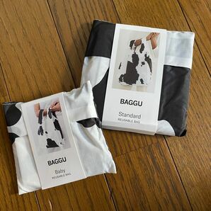 BAGGU BABY STANDARD エコバッグ ホワイト　カウ　ブラック　黒　白　牛　バグー　ベビー　スタンダード　エコバック