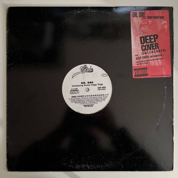 Dr. Dre Introducing Snoop Doggy Dogg - Deep Cover ステッカージャケ (激レアUSオリジナル/プロモオンリー/Promo)