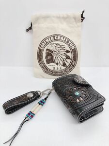 中古品 LEATHER CRAFT YOU ダーツケース レザークラフトユー 栃木レザー ハイクオリティ レザー & シルバー アート