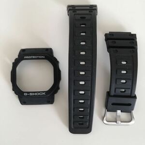 G-SHOCK CASIO カシオ　ベゼル(ロゴ・ホワイト)とベルト(尾錠・シルバー)セット　中古DW-5000・5200・5600 WW-5100・5300 送料込み