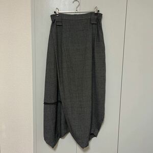 【MOYURU】モユル　萠　巻きスカート風　サルエルパンツ　チェック　黒